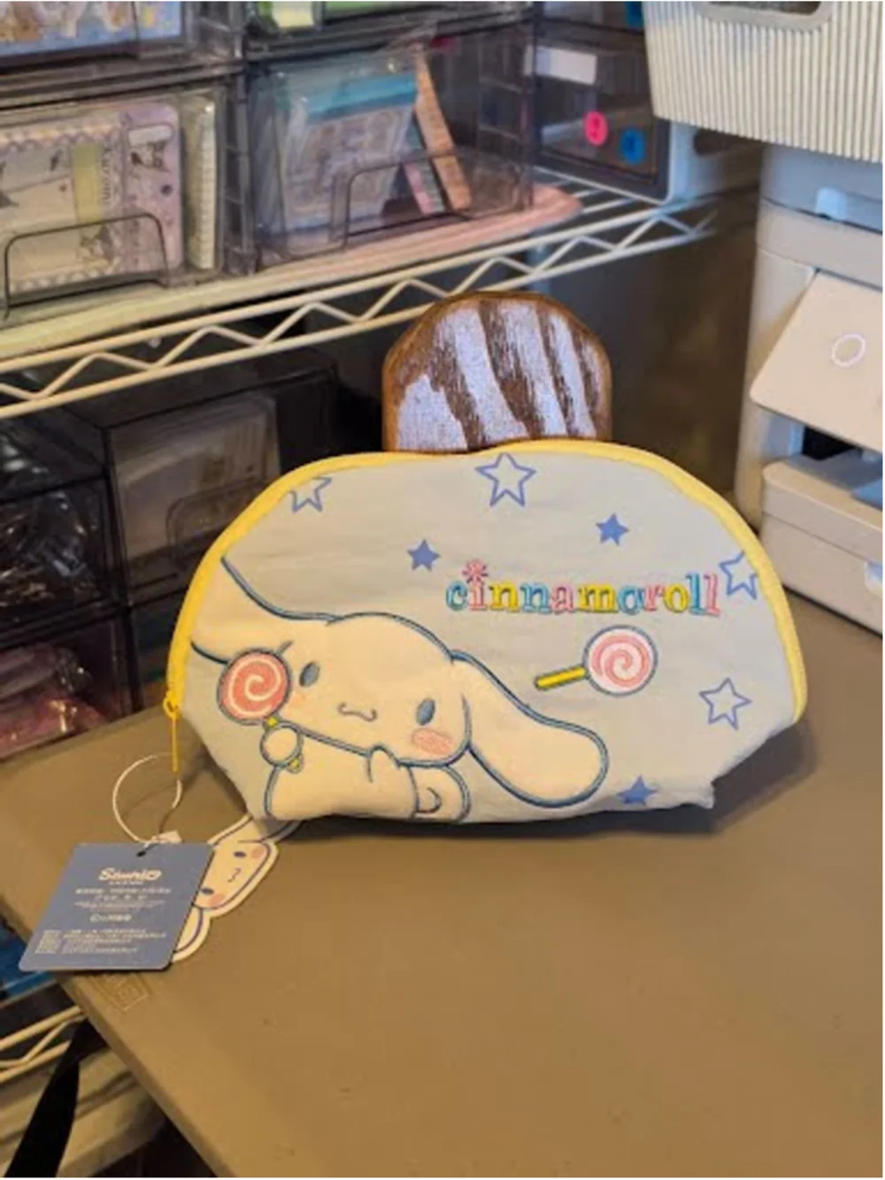 #CIN-2379 Cinnamoroll Licensed Padded Embroidered Zippered Pencil Pouch